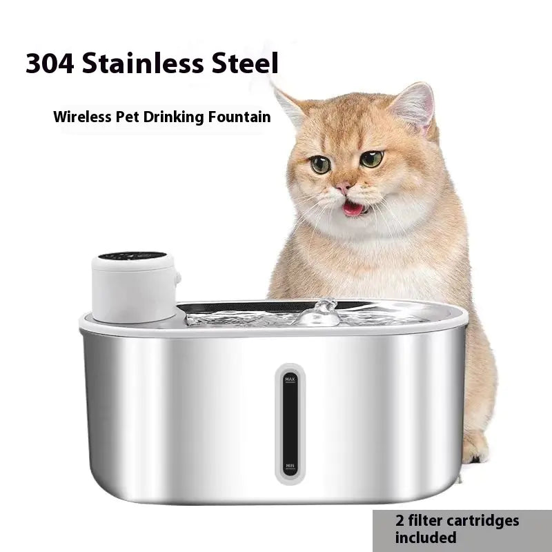 Fuente de Agua para Mascotas de Acero Inoxidable con Infrarrojo
