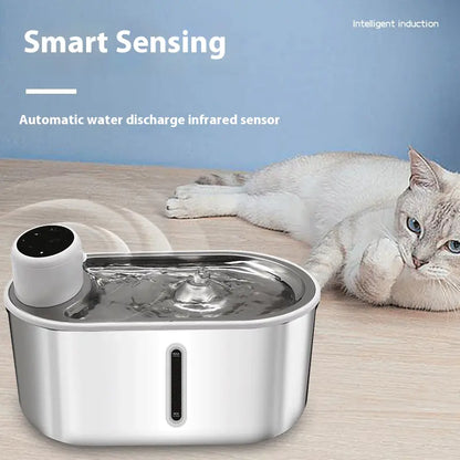 Fuente de Agua para Mascotas de Acero Inoxidable con Infrarrojo