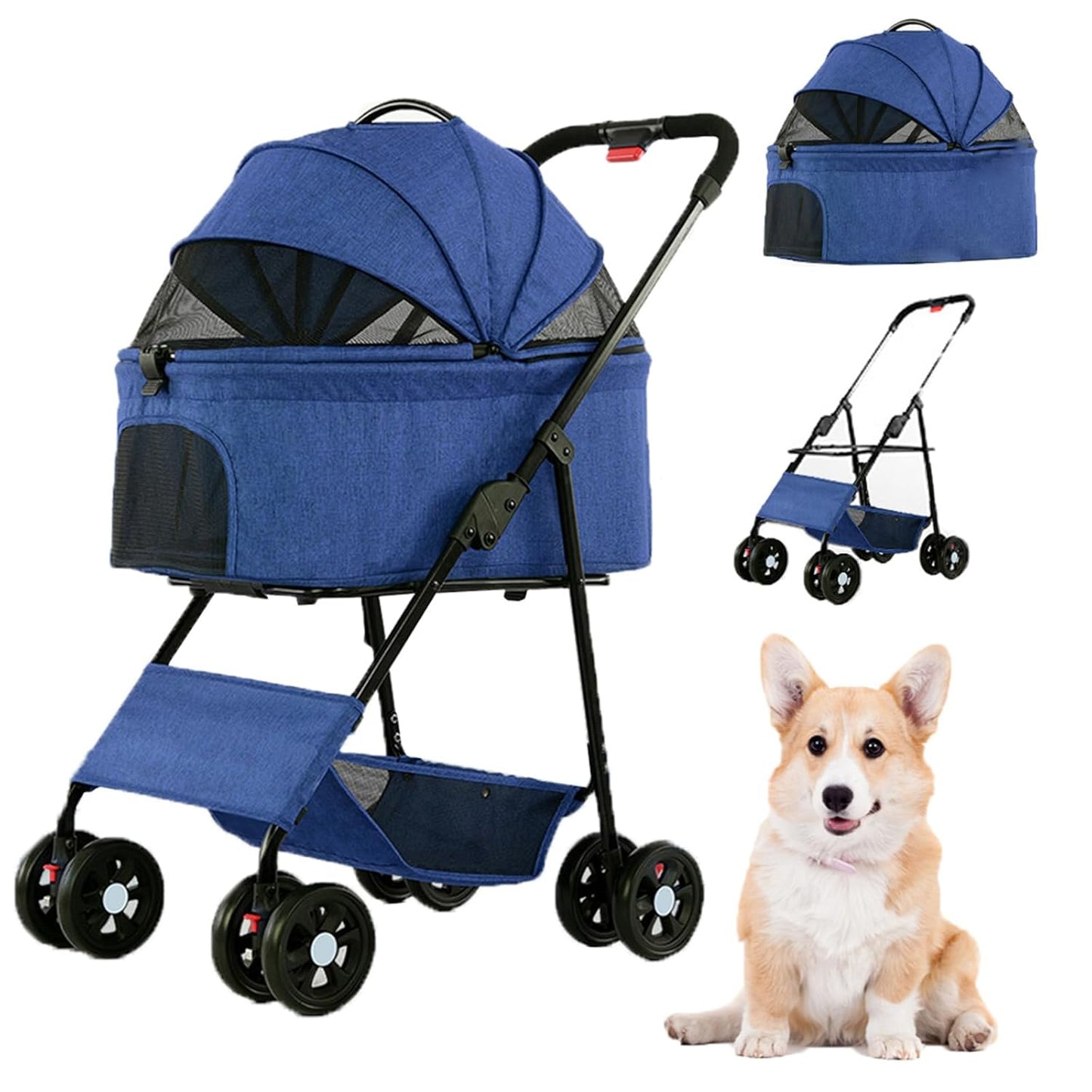 CARRIOLA PLAGABLE PORTATIL GATOS Y PERROS PEQUEÑOS