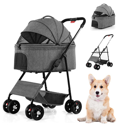 CARRIOLA PLAGABLE PORTATIL GATOS Y PERROS PEQUEÑOS