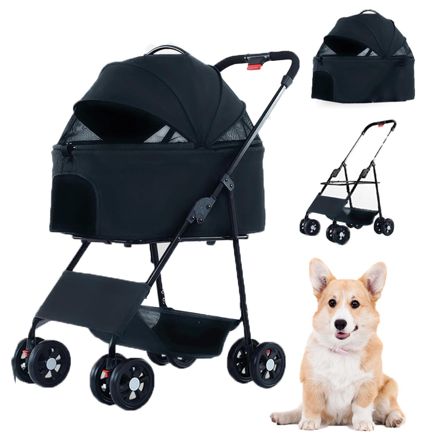 CARRIOLA PLAGABLE PORTATIL GATOS Y PERROS PEQUEÑOS