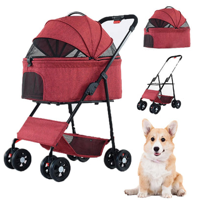 CARRIOLA PLAGABLE PORTATIL GATOS Y PERROS PEQUEÑOS