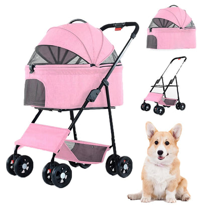 CARRIOLA PLAGABLE PORTATIL GATOS Y PERROS PEQUEÑOS