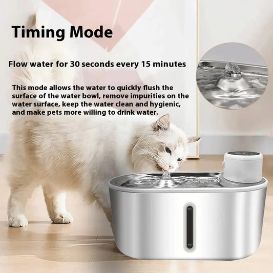 Fuente de Agua para Mascotas de Acero Inoxidable con Infrarrojo