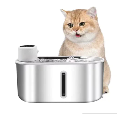 Fuente de Agua para Mascotas de Acero Inoxidable con Infrarrojo